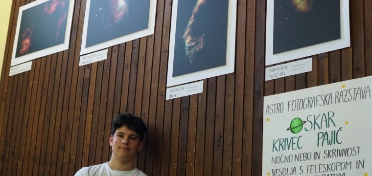 Astrofotografska razstava našega učenca Oskarja Krivca Pajiča